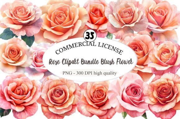 Download Rose Clipart Bundle Blush Flower - Bundle Collection