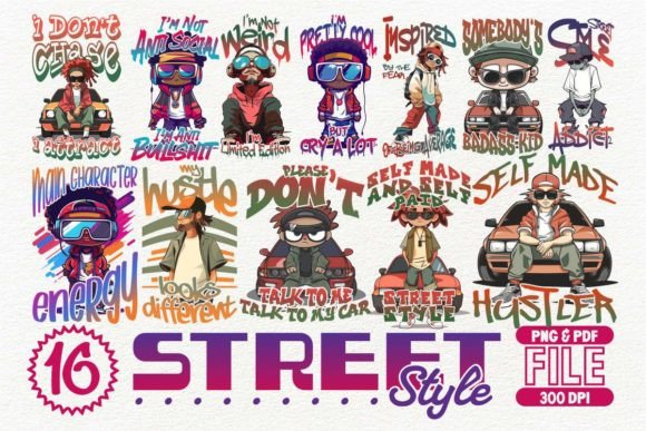 Download Street Style T-shirt Designs Bundle - Bundle Collection