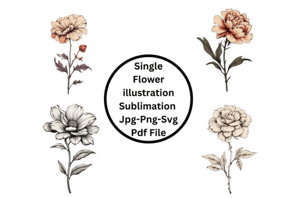 Download Single Flower Illustration Sublimation - Sublimation Collection