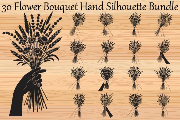 Download Flower Bouquet Hand Silhouette Bundle - Bundle Collection