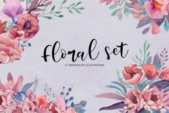 Download Watercolor Flower Set - Watercolor flower set Collection
