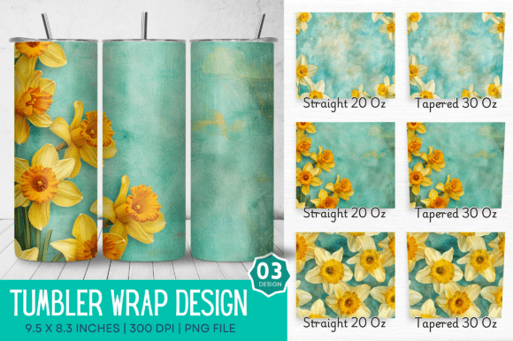 Download Daffodils Blossom Sublimation Tumbler - Sublimation Collection