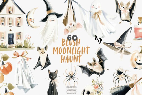 Download Soft Blush Halloween Clipart Bundle - Bundle Collection
