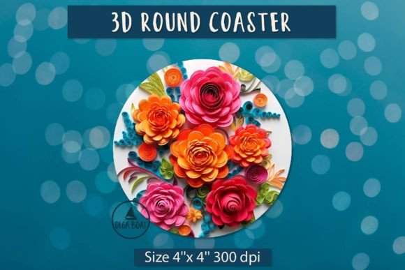 Download Flower Round Coaster Sublimation Roses - Sublimation Collection