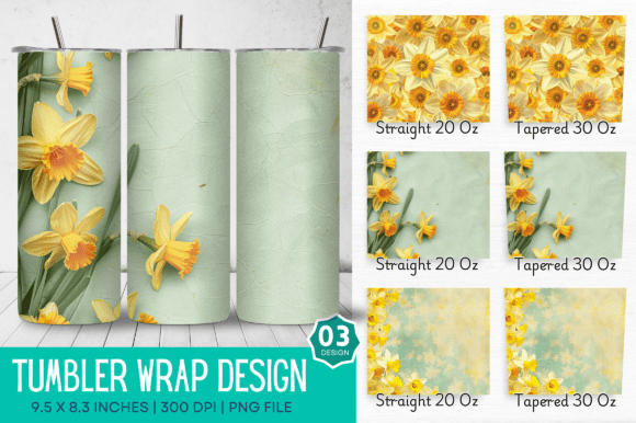 Download Daffodils Blossom Sublimation Tumbler - Sublimation Collection
