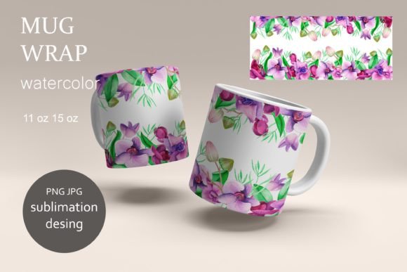 Download Mug Wraps Sublimation Tropical Orchid - Sublimation Collection