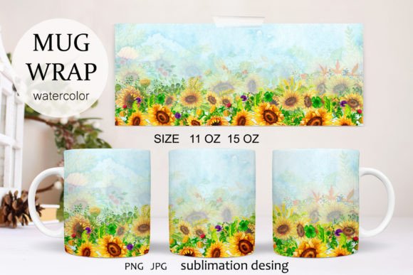Download Mug Wraps Sublimation Sunflower 11- 15oz - Sublimation Collection