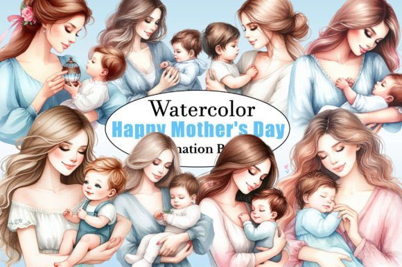 Download Watercolor Happy Mother's Day PNG Bundle - Premium Bundle
