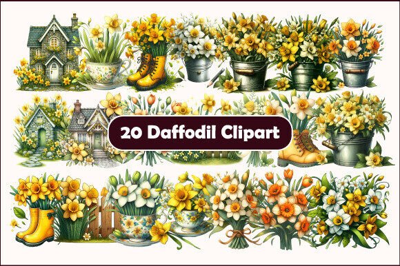 Download Watercolor Daffodil Clipart Bundle - Bundle Collection