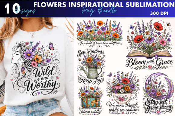 Download Flowers Inspirational Sublimation Bundle - Bundle Collection
