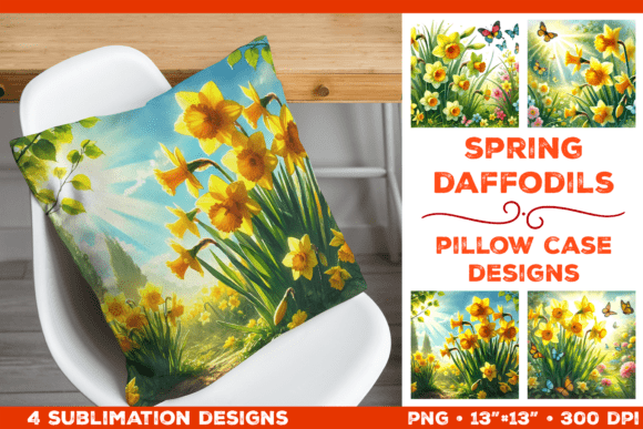 Download Spring Daffodils Pillow Case Sublimation - Sublimation Collection