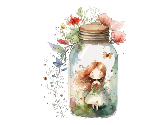 Download Fairy in Bottle Sublimation Flowers SVG - Sublimation Collection