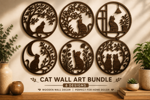 Download Cat Wall Art SVG,Laser Cut Bundle - Bundle Collection