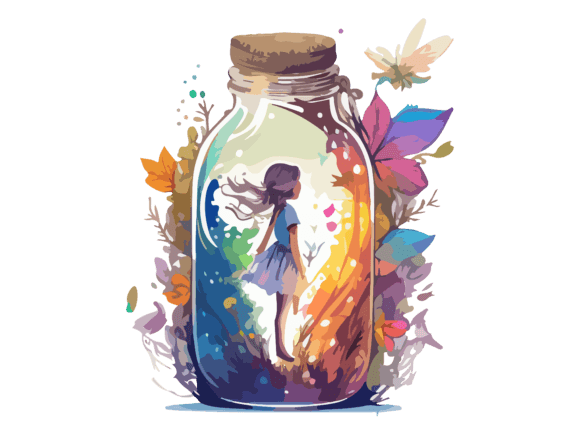 Download Fairy in Bottle Sublimation Flowers SVG - Sublimation Collection