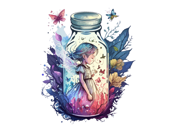 Download Fairy in Bottle Sublimation Flowers SVG - Sublimation Collection