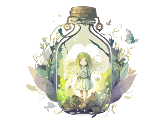 Download Fairy in Bottle Sublimation Flowers SVG - Sublimation Collection