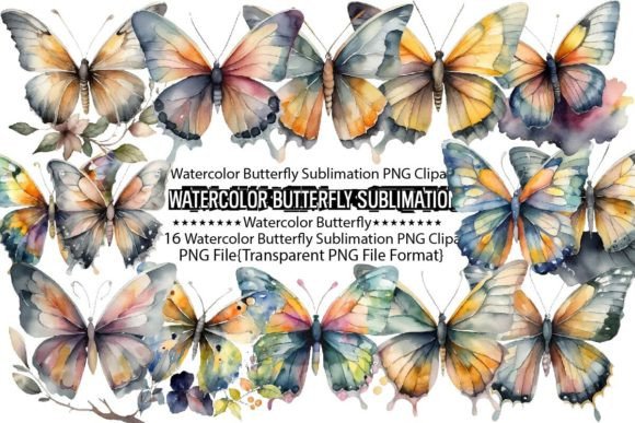 Download Watercolor Butterfly Sublimation Bundle - Bundle Collection