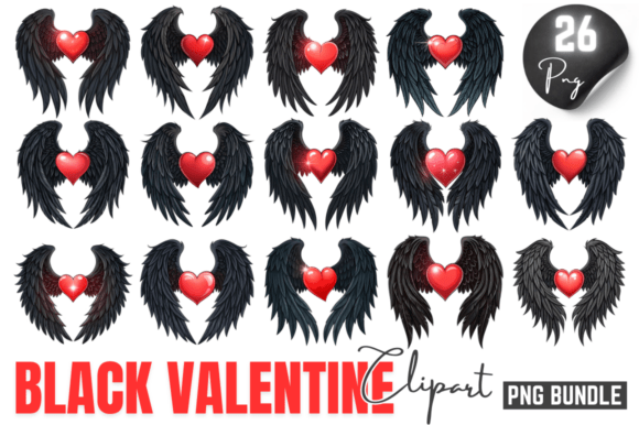 Download Black Valentine Clipart PNG Bundle - Bundle Collection
