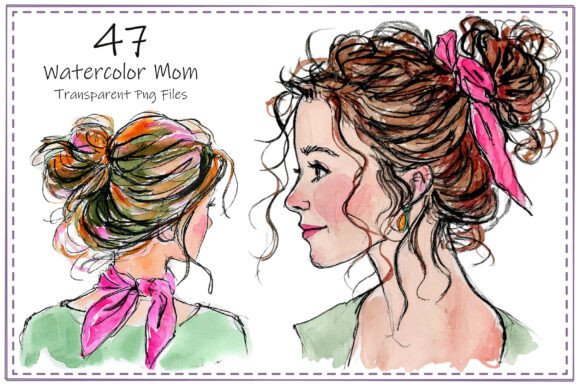 Download Watercolor Mom Clipart Bundle - Bundle Collection