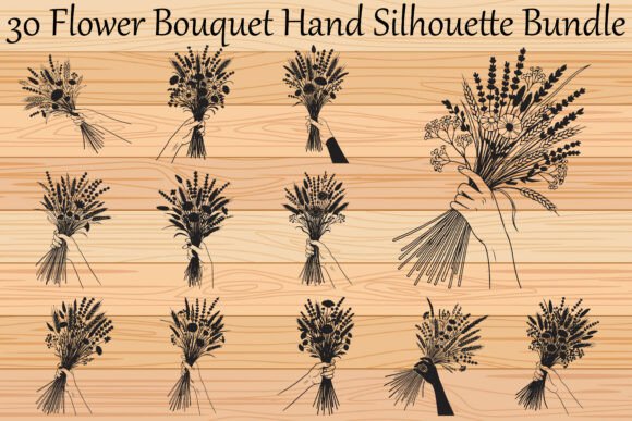 Download Flower Bouquet Hand Silhouette Bundle - Bundle Collection