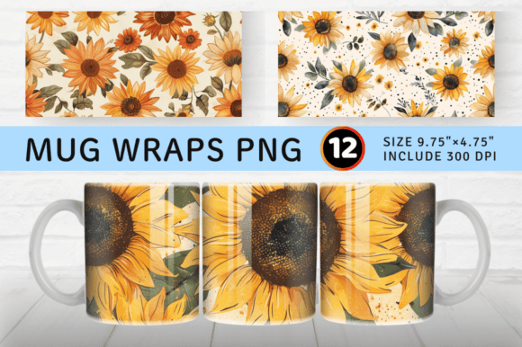 Download Boho Daisy Sunflowers Mug Wrap Sublimati - Boho daisy Collection