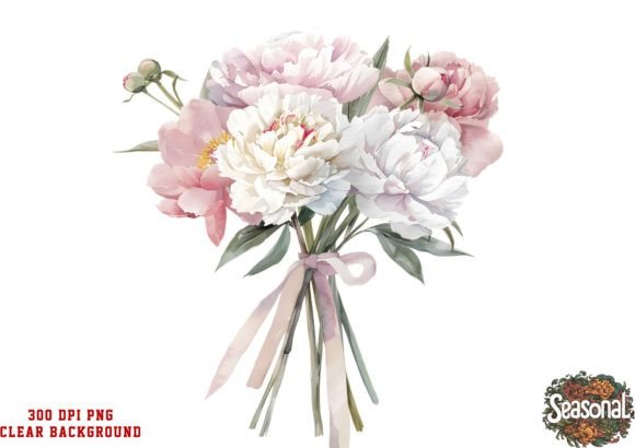 Download Watercolor Peonies Flower Bouquet PNG - Premium Resources