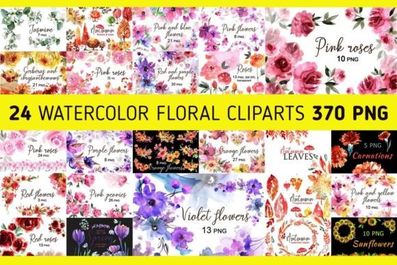 Download Floral Watercolor Clipart Bundle - Bundle Collection