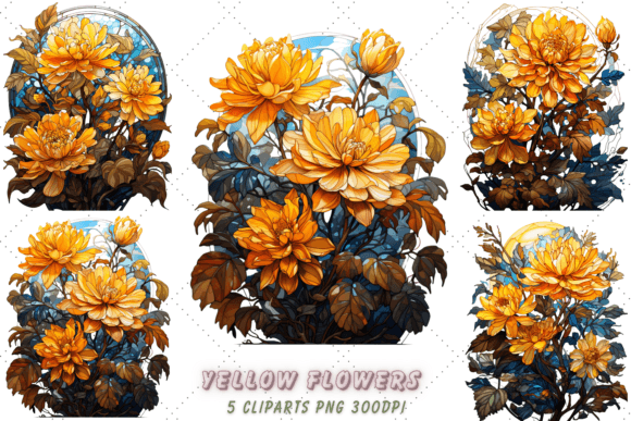 Download Yellow Flowers Sublimation Clipart - Sublimation Collection