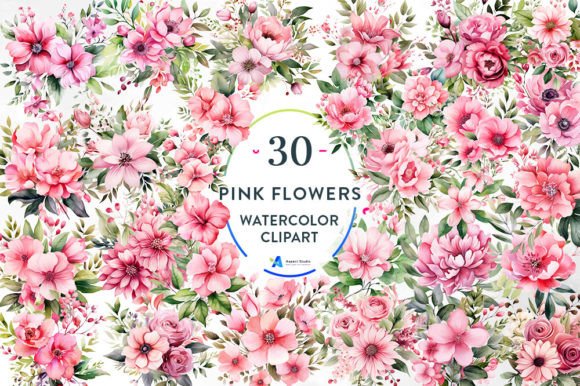 Download Pink Flowers Sublimation Clipart - Sublimation Collection