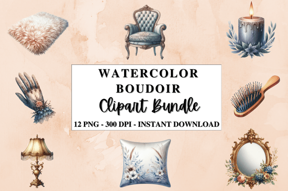 Download Watercolor Boudoir Clipart Bundle - Bundle Collection