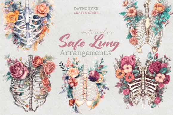 Download Skeleton Floral, Watercolor Bundle - Bundle Collection