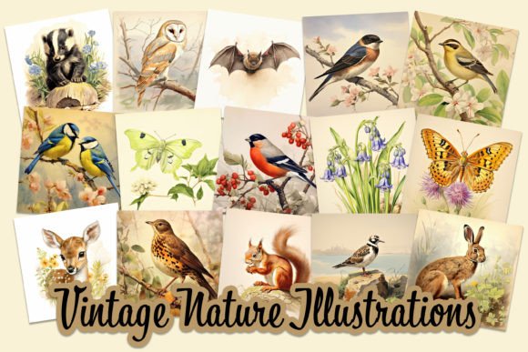 Download Vintage Countryside Nature Illustrations - Nature illustrations Collection
