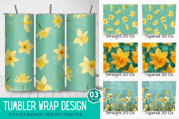 Download Daffodils Blossom Sublimation Tumbler - Sublimation Collection