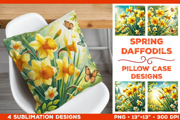 Download Spring Daffodils Pillow Case Sublimation - Sublimation Collection