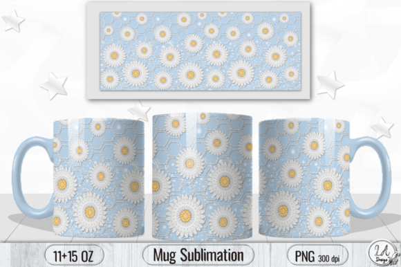 Download White Daisies Mug Wrap Sublimation - Sublimation Collection