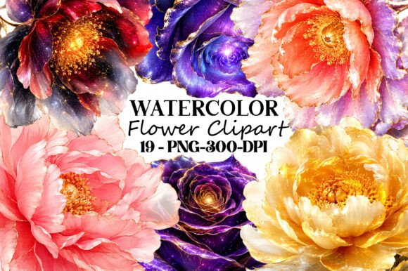 Download Watercolor Flower Clipart PNG Bundle - Bundle Collection