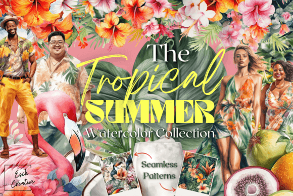 Download Tropical Summer Floral Watercolor Bundle - Bundle Collection