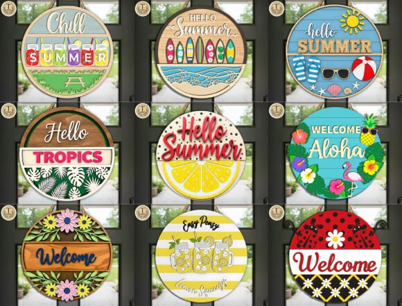 Download Summer Door Sign Bundle SVG - Bundle Collection