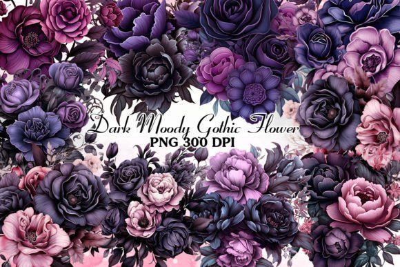 Download Dark Moody Gothic Flower Clipart Bundle - Bundle Collection