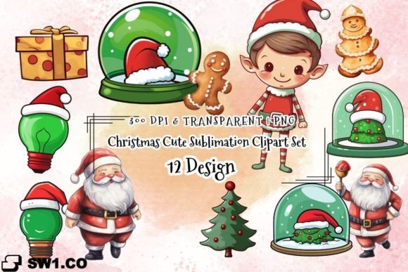 Download Christmas Cute Sublimation Clipart Set - Sublimation Collection