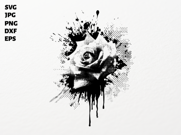 Download Ink Splatter Rose Sublimation PNG - Sublimation Collection