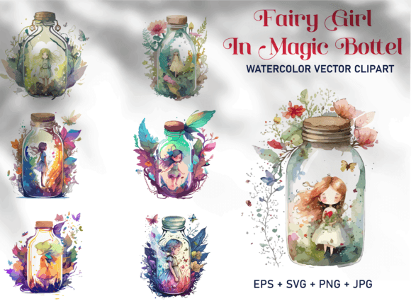 Download Fairy in Bottle Sublimation Flowers SVG - Sublimation Collection