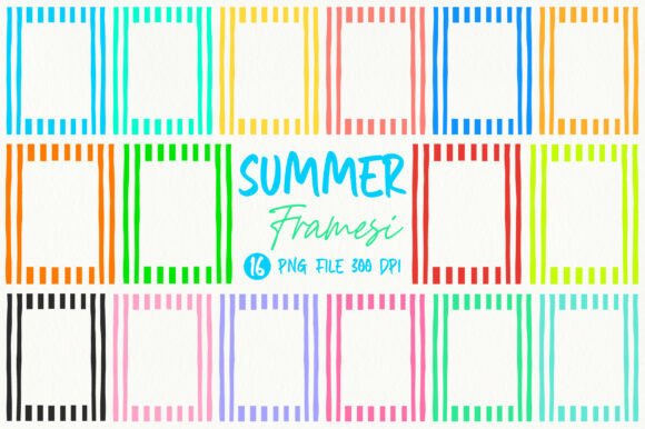 Download Summer Preppy Background Frames Bundle - Bundle Collection
