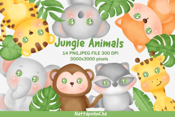 Download Cute Jungle Animals Clipart Bundle. - Bundle Collection