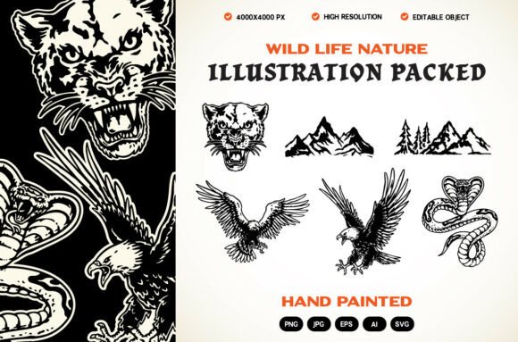 Download Wild Life Nature Illustrations Packed - Nature illustrations Collection