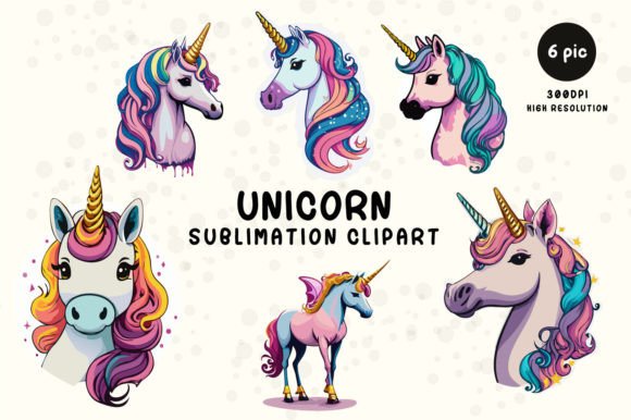 Download Unicorn Cute Sublimation Clipart Bundle - Bundle Collection