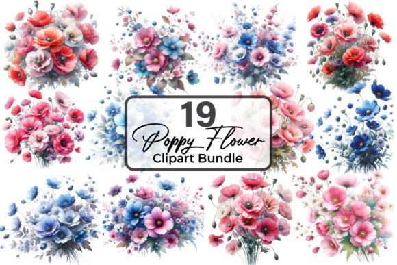 Download Watercolor Poppy Flowers Clipart Bundle - Bundle Collection