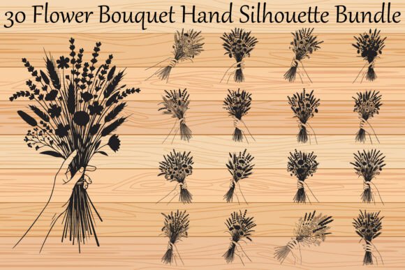 Download Flower Bouquet Hand Silhouette Bundle - Bundle Collection