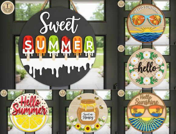 Download Summer Door Sign Bundle SVG - Bundle Collection