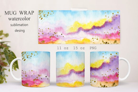 Download Mug Wraps Sublimation Graphic Watercolor - Sublimation Collection